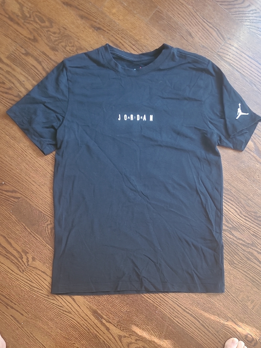 Jordan Black Crewneck Tee with White Logo